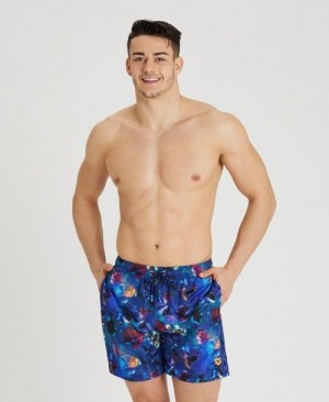 Arena Allover Print Beach Boxer Black Multicolor | 86120-HLOT