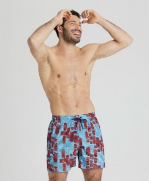 Arena Allover Print Beach Boxer Red Multicolor | 98752-FEMJ