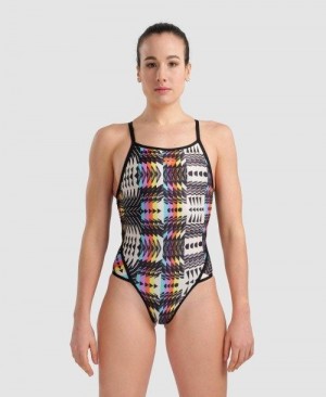 Arena Allover Super Fly Back One Piece Black / Multicolor | 51324-SFIE