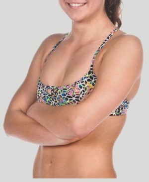 Arena Be Top (Bandeau Top) Black Multicolor / Yellow | 80417-EAQC