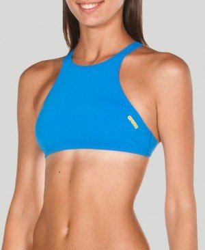 Arena Crop Think Top Blue / Yellow | 37846-OMGU