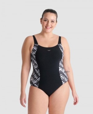 Arena Emma U Back Plus One Piece Black Multicolor / Black | 56207-IBDH