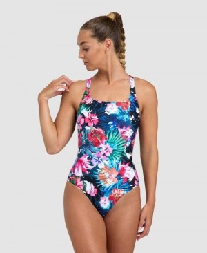 Arena Flower Control Back One Piece Black / Black Multicolor | 54720-AQVO