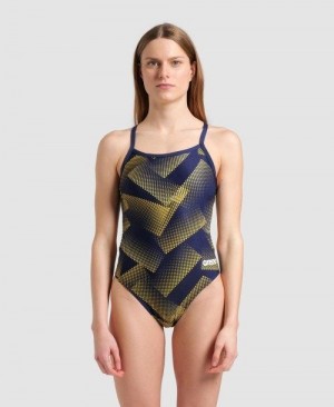 Arena Halftone Challenge Back One Piece Multicolor | 97183-FTMD