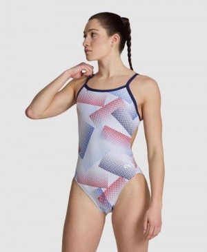 Arena Halftone Challenge Back One Piece Multicolor | 52184-NDGH