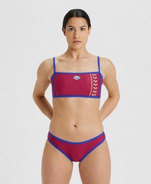 Arena Icons Logo Bandeau Bikini Burgundy / Blue | 71405-TBRK