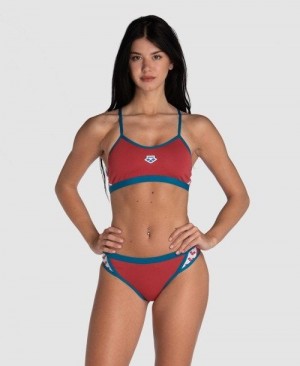 Arena Icons Solid Cross Back Bikini Red / Blue | 51397-HTIF