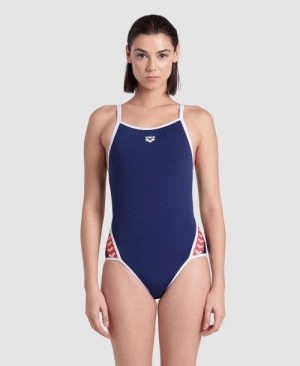 Arena Icons Super Fly Back Solid One Piece Navy / White / Red Multicolor | 14036-OFQX