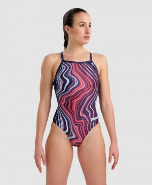 Arena Marbled Lightdrop Back One Piece Multicolor | 26581-NZUJ