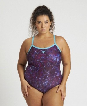 Arena Mountains Texture Light Drop Back One Piece Plus Multicolor | 57964-PCBA