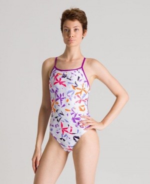 Arena Multicolor Palms Accelerate Back One Piece Multicolor | 06281-SFPE