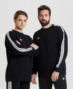 Arena Oversized Team Sweatshirt Black / White / Black | 57914-UZKO