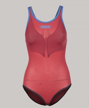 Arena Powerskin Carbon Duo Top - Open Back Navy / Red / White | 01392-MZKB