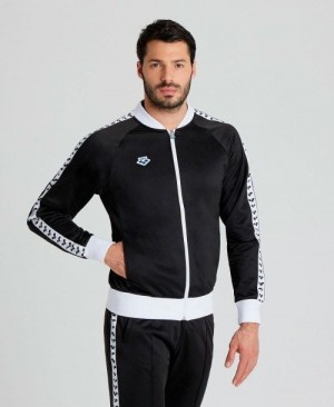 Arena Relax Iv Team Full-zip Jacket Black / White / Black | 26953-KMGQ