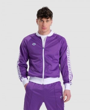 Arena Relax Iv Team Full-zip Jacket Purple / White / Purple | 72084-PORN