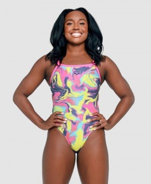 Arena Simone Manuel Capsule Collection Challenge Back One Piece Multicolor | 80471-OYJQ