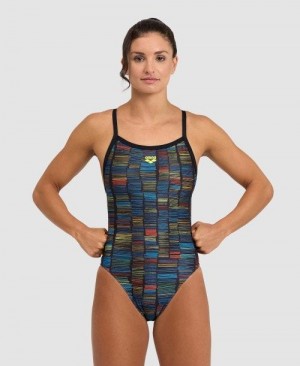 Arena Slow Motion Xcross Back One Piece Black / Turquoise Multicolor | 32980-HTIY