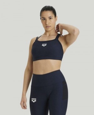 Arena Solid Bra Top Navy | 19678-INUM