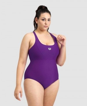 Arena Solid Control Pro Back Plus One Piece Purple | 78126-ZNQG