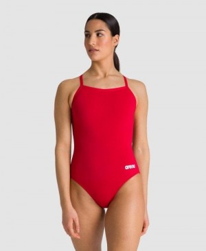 Arena Team Light Drop Back One Piece Red / White | 94802-YVHW