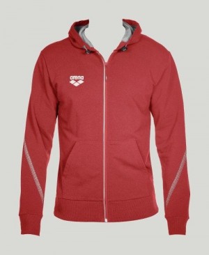 Arena Team Line Hooded Jacket Red | 04527-FBOR