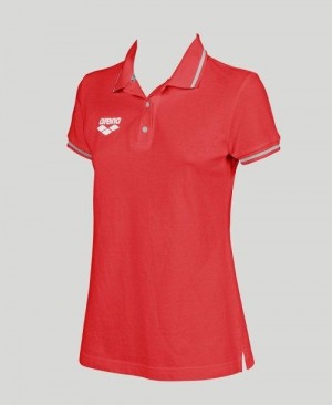 Arena Team Line Short Sleeve Polo Red | 32759-DXKE