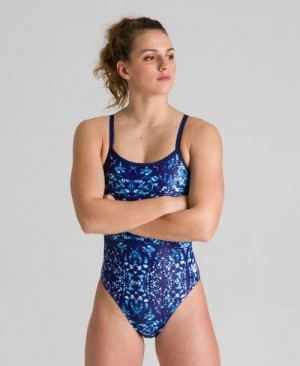 Arena Tie Dye Challenge Back One Piece Navy / Navy Multicolor | 42087-WFRN