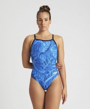 Arena Tropicals Light Drop Back One Piece Black / Royal Multicolor | 63290-AOBV