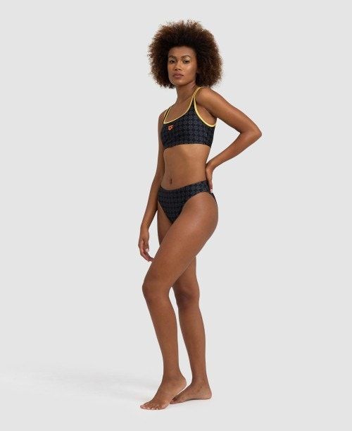 Arena 50th Anniversary Bikini Bralette Black Multicolor / Gold | 40759-CRAY