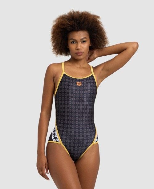 Arena 50th Superfly Back One Piece Black Multicolor / Gold | 97865-MQKH