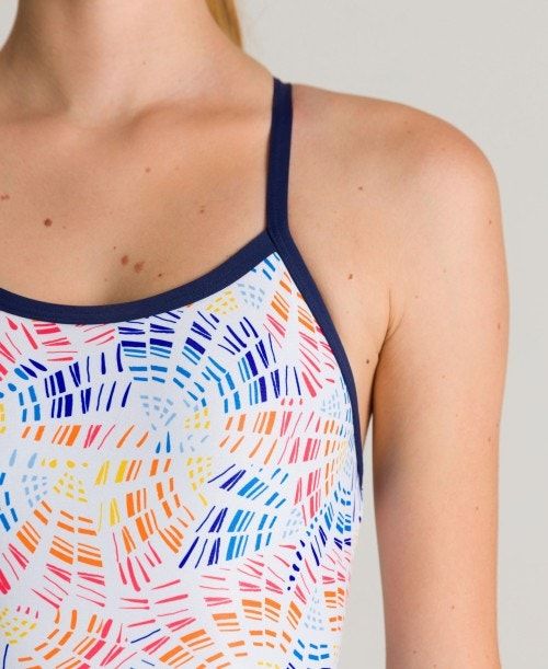 Arena Abstract Mosaic Light Drop One Piece - Maxlife Navy / Multicolor | 79540-NPLD