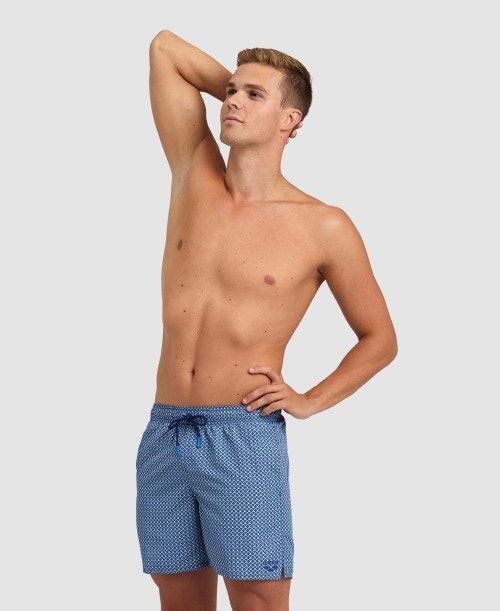 Arena Allover Beach Boxer Grey Blue Multicolor | 14837-OEMC