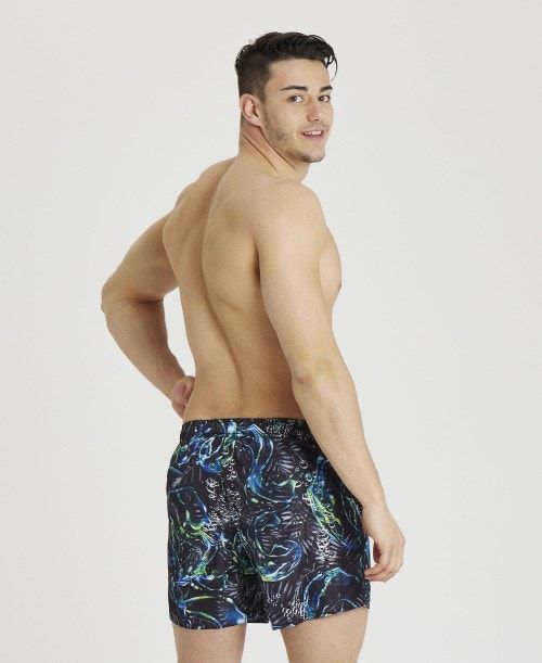 Arena Allover Beach Short Black Multicolor | 61284-EVIG