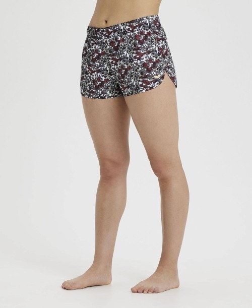 Arena Allover Beach Short Burgundy Multicolor | 95706-OIKC