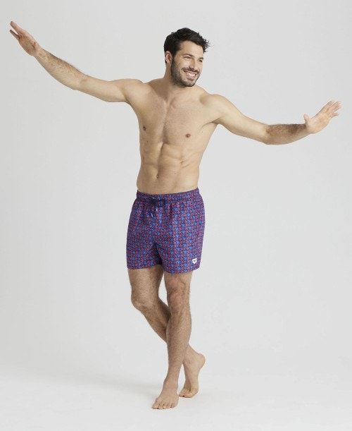 Arena Allover Beach Short Royal Multicolor | 90378-BHJV