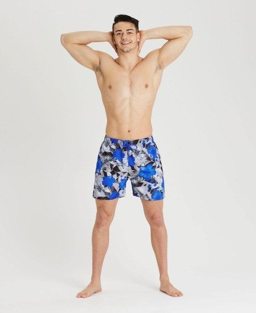 Arena Allover Print Beach Boxer Blue Multicolor | 85367-LUOD