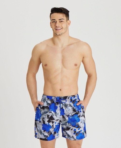 Arena Allover Print Beach Boxer Blue Multicolor | 85367-LUOD