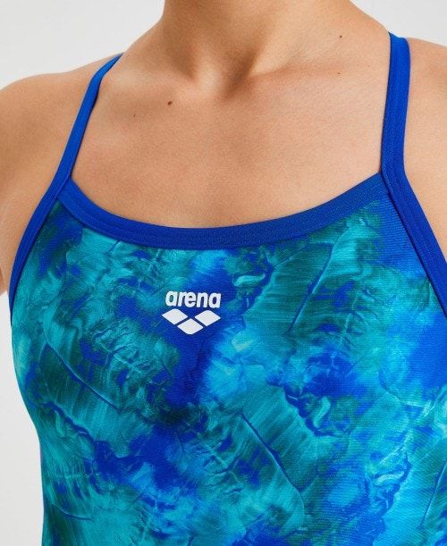 Arena Allover Print Challenge Back One Piece Blue / Blue Multicolor | 30674-MYLT