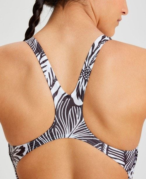 Arena Allover Print Pro Back One Piece Black Multicolor | 32697-KVDG