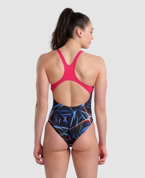 Arena Allover Pro Back One Piece Black / Multicolor / Rose | 40865-BMYT