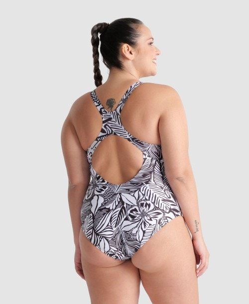 Arena Allover Pro Back Plus One Piece Black Multicolor | 10862-FCVM