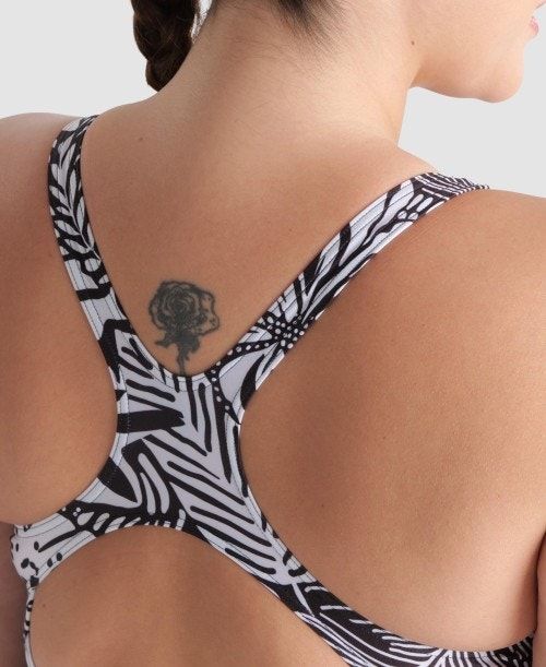 Arena Allover Pro Back Plus One Piece Black Multicolor | 10862-FCVM