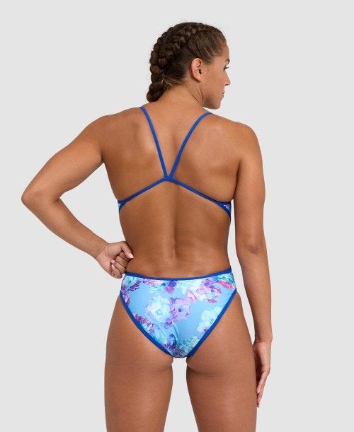 Arena Allover Reversible Challenge Back One Piece Blue Multicolor | 51432-BKLA