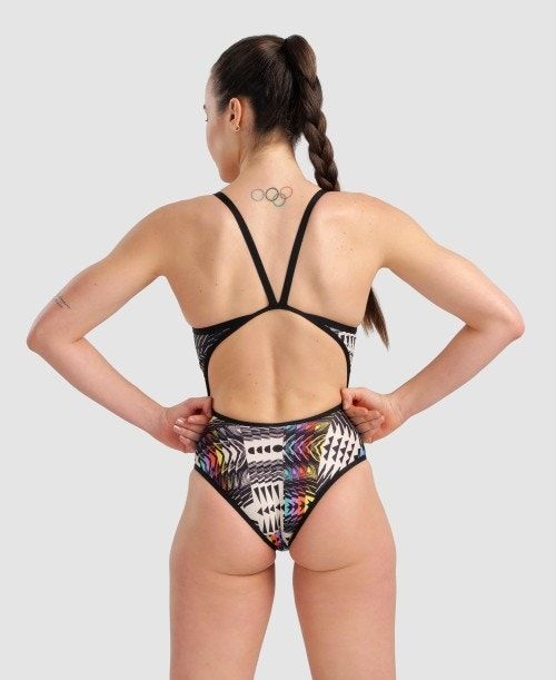 Arena Allover Super Fly Back One Piece Black / Multicolor | 51324-SFIE