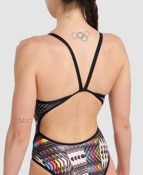 Arena Allover Super Fly Back One Piece Black / Multicolor | 51324-SFIE