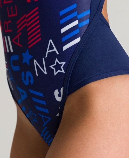 Arena Blue Usa Superfly Back One Piece Navy / Multicolor | 17498-XQID