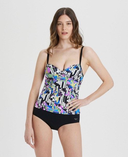 Arena Bodylift Carolina Tankini Black Multicolor / Black | 29573-VZIF