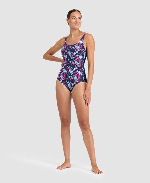 Arena Bodylift Francy Wing Back One Piece Navy / Rose Multicolor | 06982-BDYA