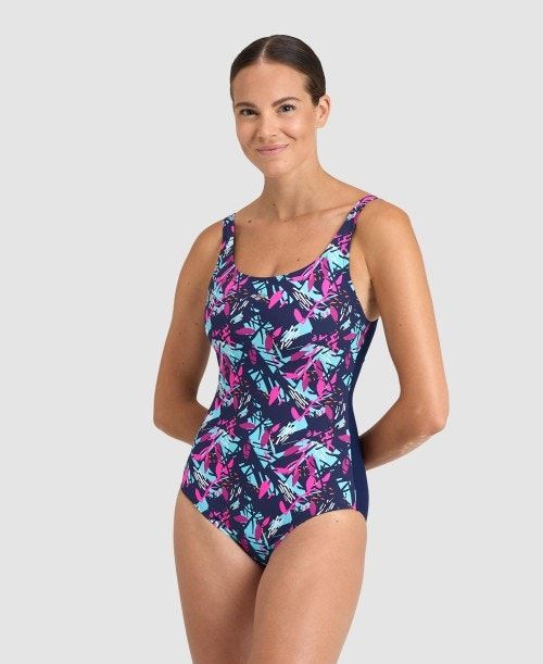 Arena Bodylift Francy Wing Back One Piece Navy / Rose Multicolor | 06982-BDYA