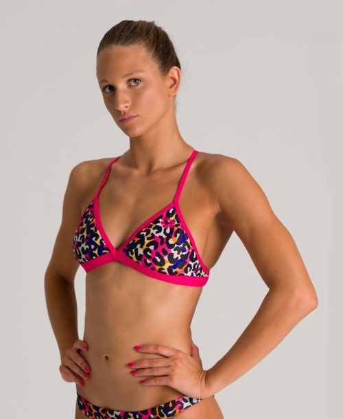 Arena Cheeta Heat Tie Back Top Rose / Multicolor | 08376-DQUB